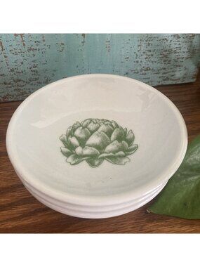 VTG California Pantry Classic 3 Ceramic 4” Sauce Dipping Bowls Artichoke Pattern